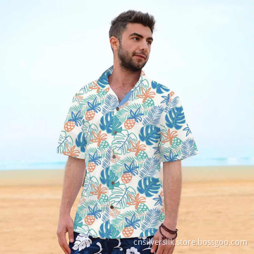 Sommer Casual Digital Print Männer Kurzarm-Hemd